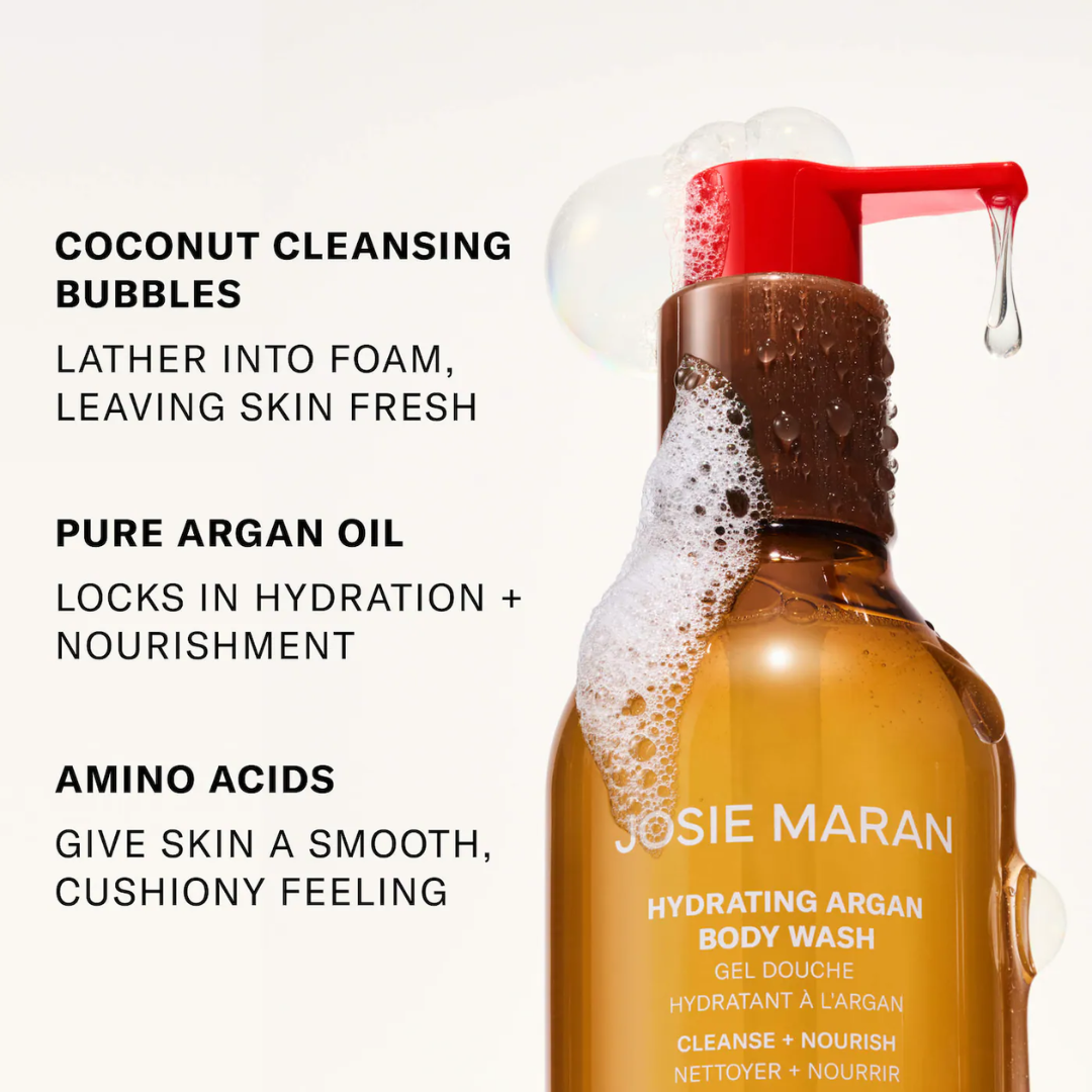 JOSIE MARAN Mini Vanilla Vibezzz - Hydrating + Cleansing Argan Refillable Body Wash