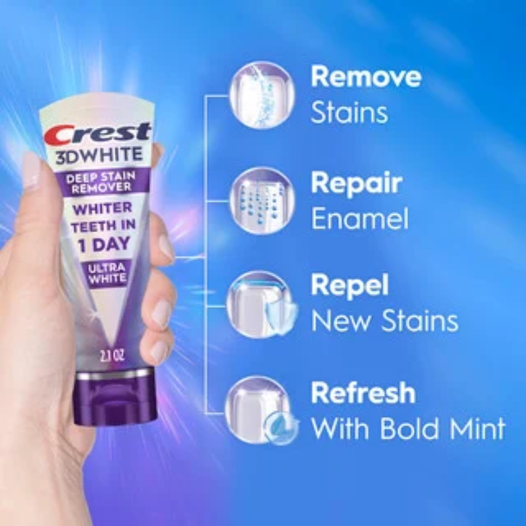 Crest 3DWhite Brilliance Deep Stain Remover Ultra White Toothpaste DUO PACK