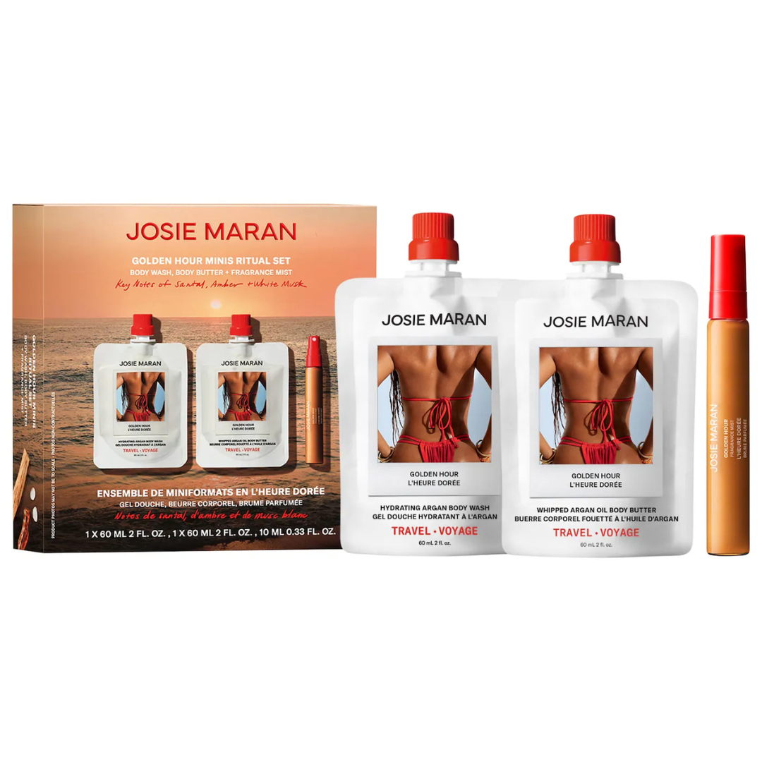 Josie Maran Golden Hour Mini Bodycare Ritual Gift Set for Hydration