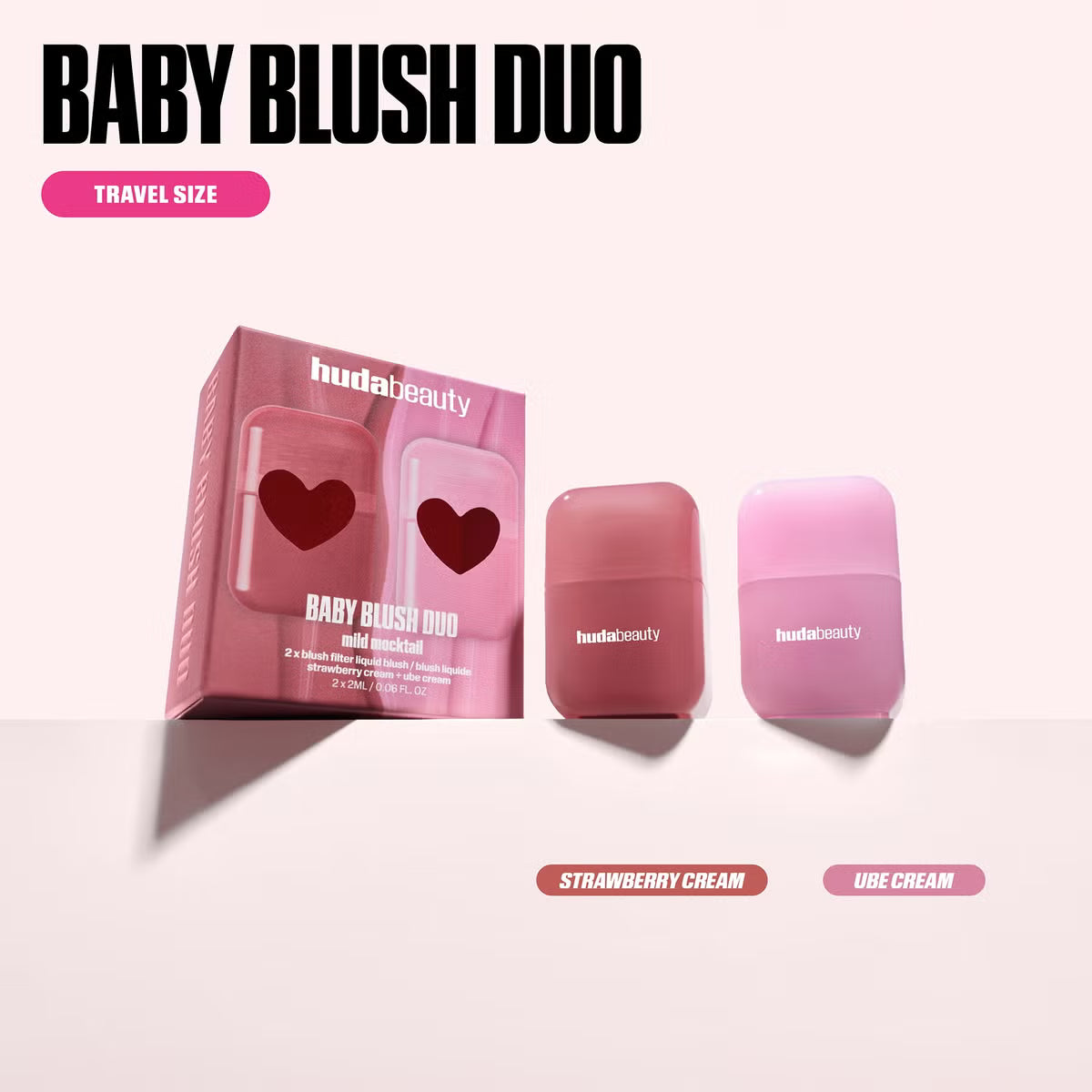 Huda Beauty Baby Blush Duo Mild Mocktail - Strawberry Cream + Ube
