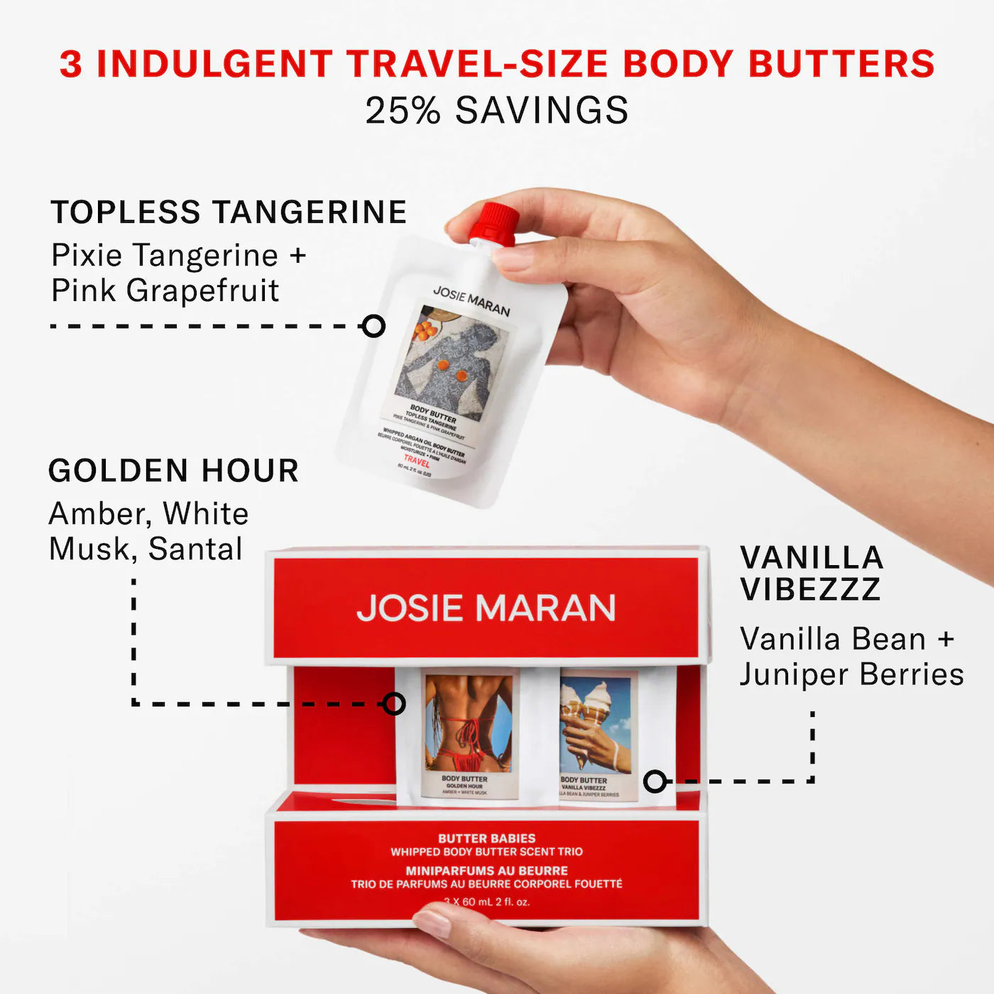 JOSIE MARAN  Butter Babies 3-Piece Body Butter Minis Kit